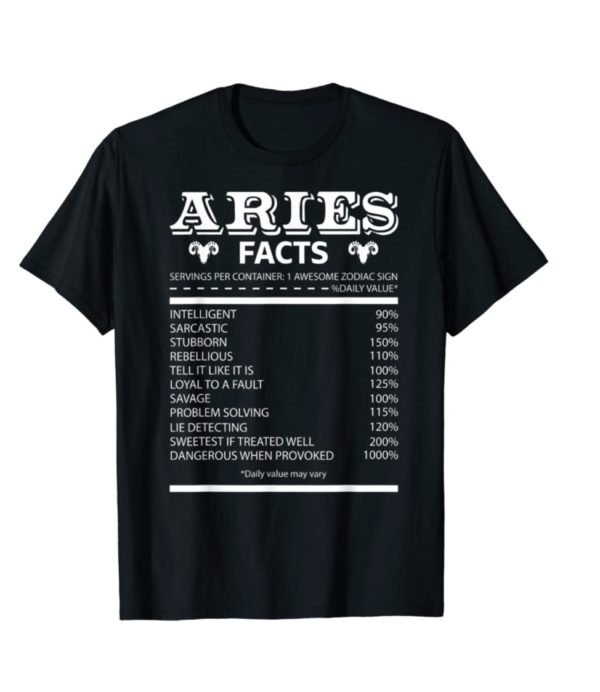 Aries Facts Zodiac Sign T-shirt